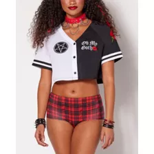 Pentagram Oh My Goth Crop Top Jersey at Spencer's