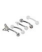 Multi-Pack CZ White and Silver Butterfly Curved Barbells 5 Pack - 16 Gauge