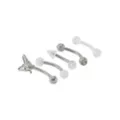 Multi-Pack CZ White and Silver Butterfly Curved Barbells 5 Pack - 16 Gauge at Spencer's