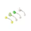 Multi-Pack Green Alien Curved Barbells 4 Pack - 16 Gauge at Spencer's