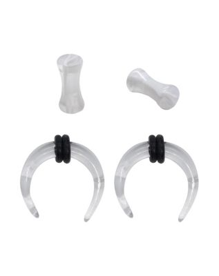 White Marble Pinchers and Plugs Set

