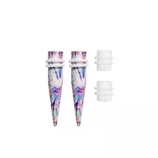 Black and Purple Tie Dye Plugs and Tapers - 2 Pair at Spencer's