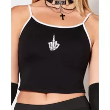 Skeleton Middle Finger Tank Top at Spencer's