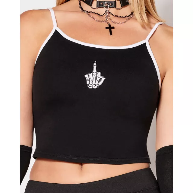 Skeleton Middle Finger Tank Top at Spencer's