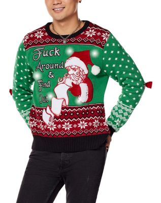 Light-Up Fuck Around and Find Out Ugly Christmas Sweater