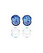 Multi-Pack Blue Glitter Plugs and Clear Tunnels - 2 Pair