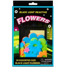 Black Light Flower Stick-On Pieces - 50 Pack at Spencer's