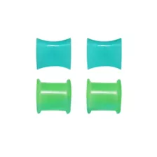 Multi-Pack Teal and Green Heart Tunnel Plugs - 2 Pair at Spencer's