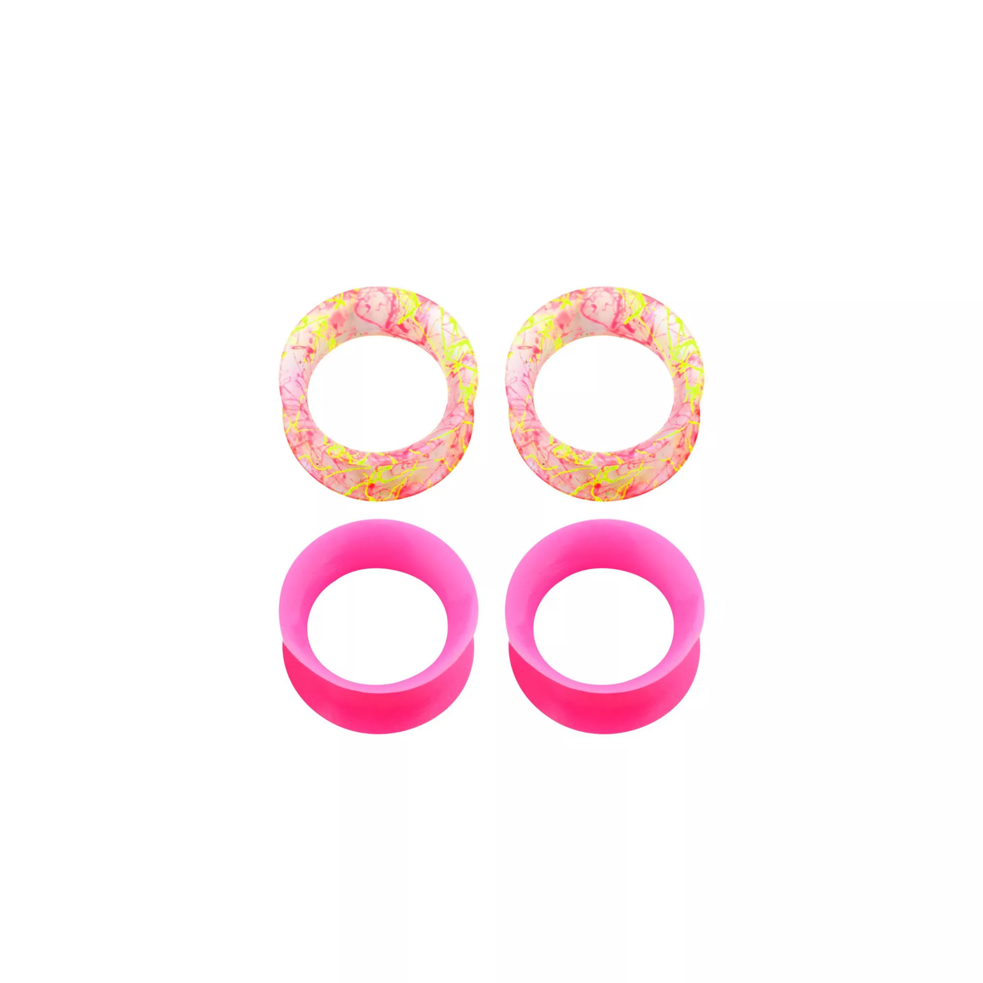 Multi-Pack Pink and Splatter Acrylic Tunnels - 2 Pair at Spencer's