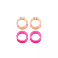 Multi-Pack Pink and Splatter Acrylic Tunnels - 2 Pair at Spencer's