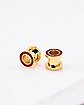 Red CZ Goldplated Screw Fit Plugs