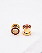 Red CZ Goldplated Screw Fit Plugs