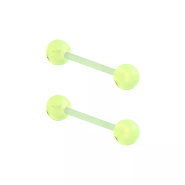 Glow in the Dark Bioflex Acrylic Nipple Barbells 14 Gauge Spencer's