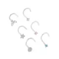 Multi-Pack CZ Star Screw Nose Rings 6 Pack - 20 Gauge at Spencer's