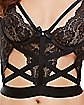 Black  Lace Strappy Cropped Bustier