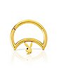 Gold Plated Playboy Bunny Moon Hinge Septum Ring