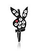 CZ Black Playboy Bunny Hoop Nose Ring - 20 Gauge