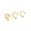 Multi-Pack CZ Goldtone Playboy Bunny Screw Nose Rings 3 Pack - 20 Gauge at Spencer's