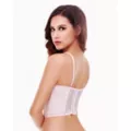 Light Pink Lace Bow Cropped Corset at Spencer's