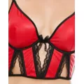 Red Matte Lace Keyhole Bustier at Spencer's