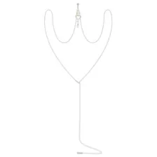 CZ Heart Chain Dangle Belly Ring - 14 Gauge at Spencer's