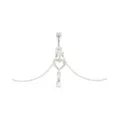 CZ Heart Chain Dangle Belly Ring - 14 Gauge at Spencer's