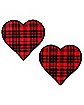 Red and Black Plaid Heart Pasties