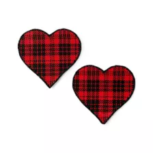 Red and Black Plaid Heart Pasties at Spencer's