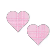Pink Plaid Heart Pasties at Spencer's