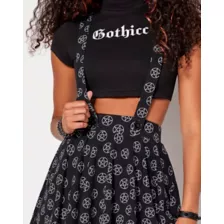 Pentagram Skirt with Suspenders at Spencer's