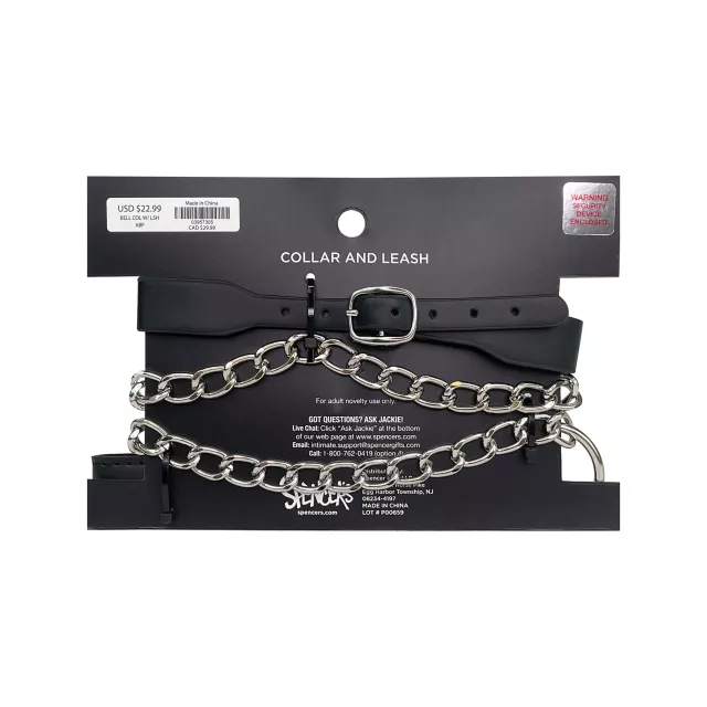Bells Collar with Leash - Pleasure Bound at Spencer's