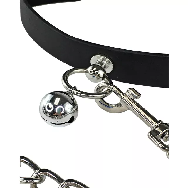 Bells Collar with Leash - Pleasure Bound at Spencer's
