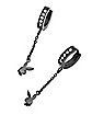 CZ Black Playboy Bunny Chain Dangle Huggie Hoop Earrings