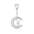 CZ Playboy Bunny Moon Dangle Belly Ring - 14 Gauge at Spencer's