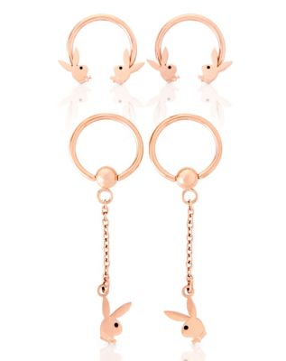 Gold playboy deals bunny earrings