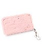 Pink Furry Playboy Zip Wallet
