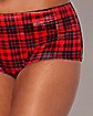 Red and Black Plaid Booty Shorts
