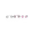 Multi-Pack CZ Pink Playboy Bunny Heart Stud Earrings 3 Pack - 20 Gauge at Spencer's