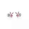 Multi-Pack CZ Pink Playboy Bunny Heart Stud Earrings 3 Pack - 20 Gauge at Spencer's