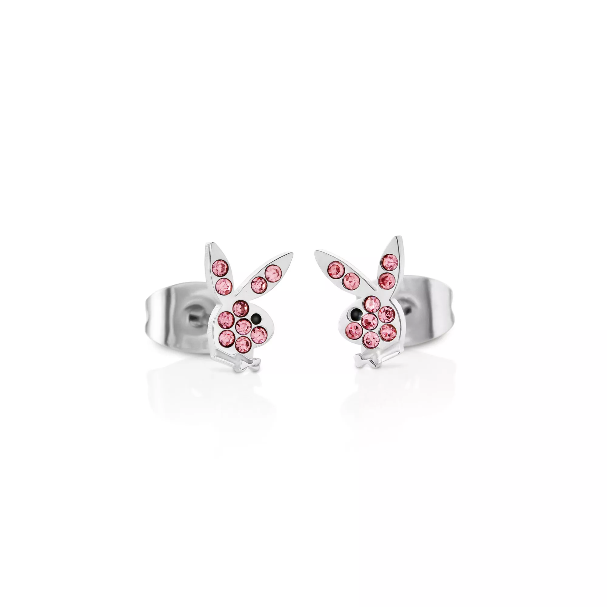Multi-Pack CZ Pink Playboy Bunny Heart Stud Earrings 3 Pack - 20 Gauge at Spencer's