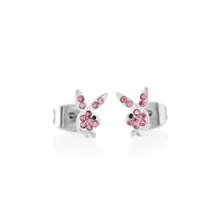 Multi-Pack CZ Pink Playboy Bunny Heart Stud Earrings 3 Pack - 20 Gauge at Spencer's