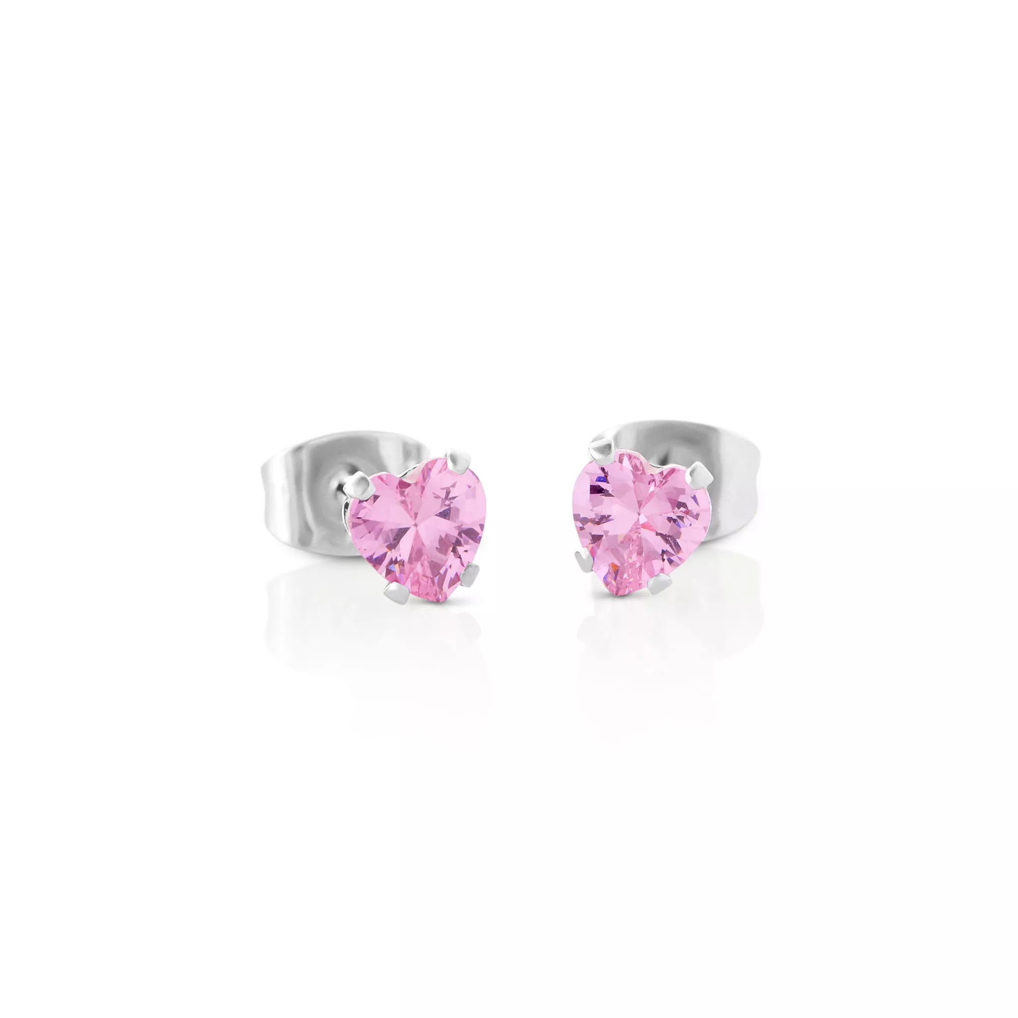 Multi-Pack CZ Pink Playboy Bunny Heart Stud Earrings 3 Pack - 20 Gauge at Spencer's