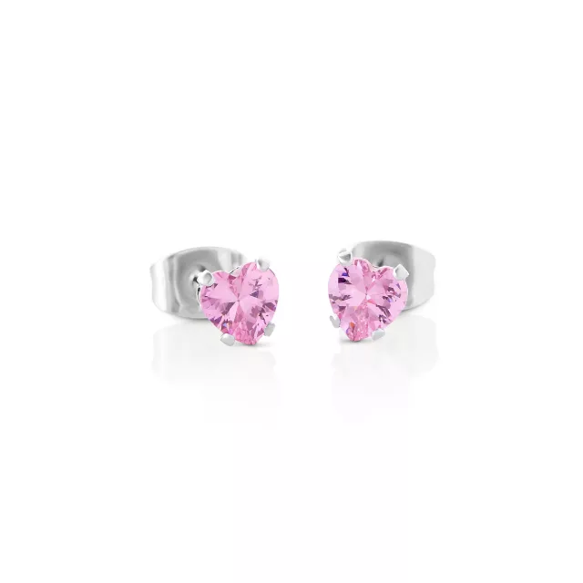 Multi-Pack CZ Pink Playboy Bunny Heart Stud Earrings 3 Pack - 20 Gauge at Spencer's