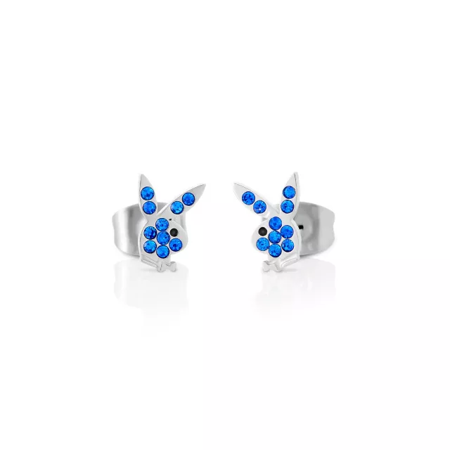 Multi-Pack CZ Blue Playboy Bunny Heart Stud Earrings 3 Pack - 20 Gauge at Spencer's