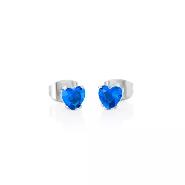 Multi-Pack CZ Blue Playboy Bunny Heart Stud Earrings 3 Pack - 20 Gauge at Spencer's