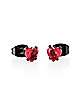 Multi-Pack CZ Red Playboy Bunny Heart Stud Earrings 3 Pack - 20 Gauge