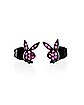 Multi-Pack CZ Red Playboy Bunny Heart Stud Earrings 3 Pack - 20 Gauge