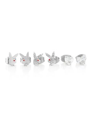 MJ-SE2472 Playboy Bunny 316L Stainless Steel Earring Studs Pair 