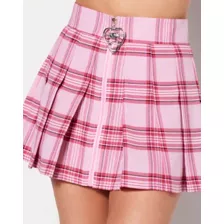 Pink Plaid Planchette Skirt at Spencer's