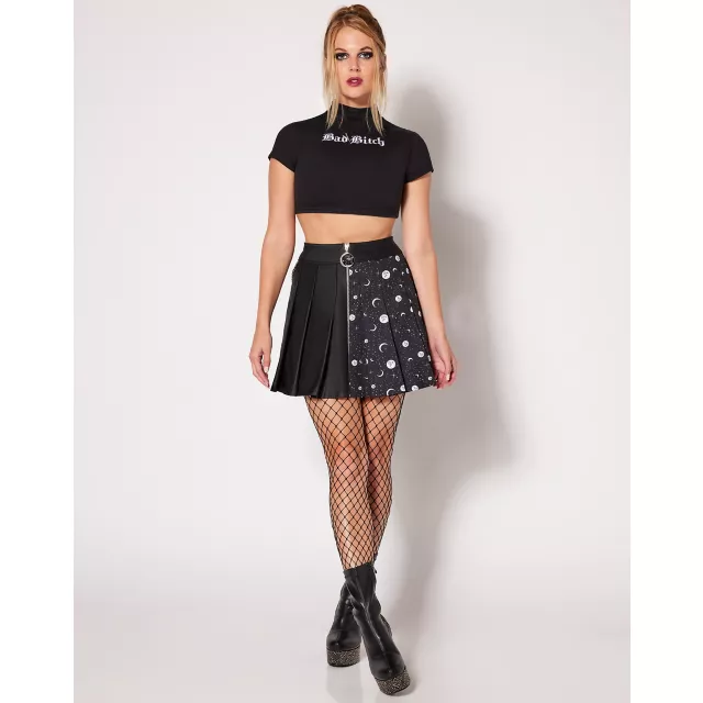 Celestial Side Chain Zipper Skirt at Spencer's